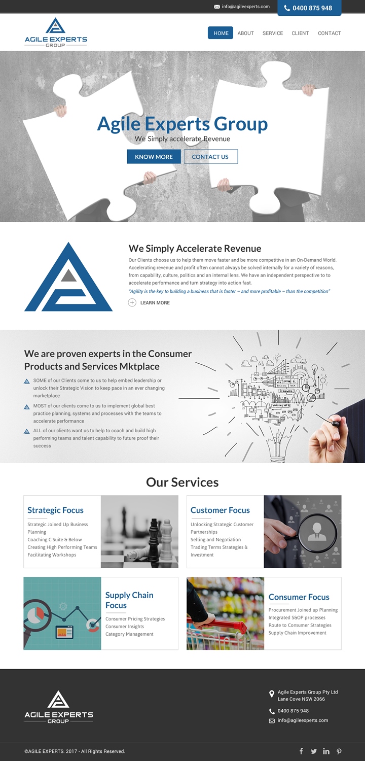 Web Design by rightway for Agile Experts Group | Design #17061275