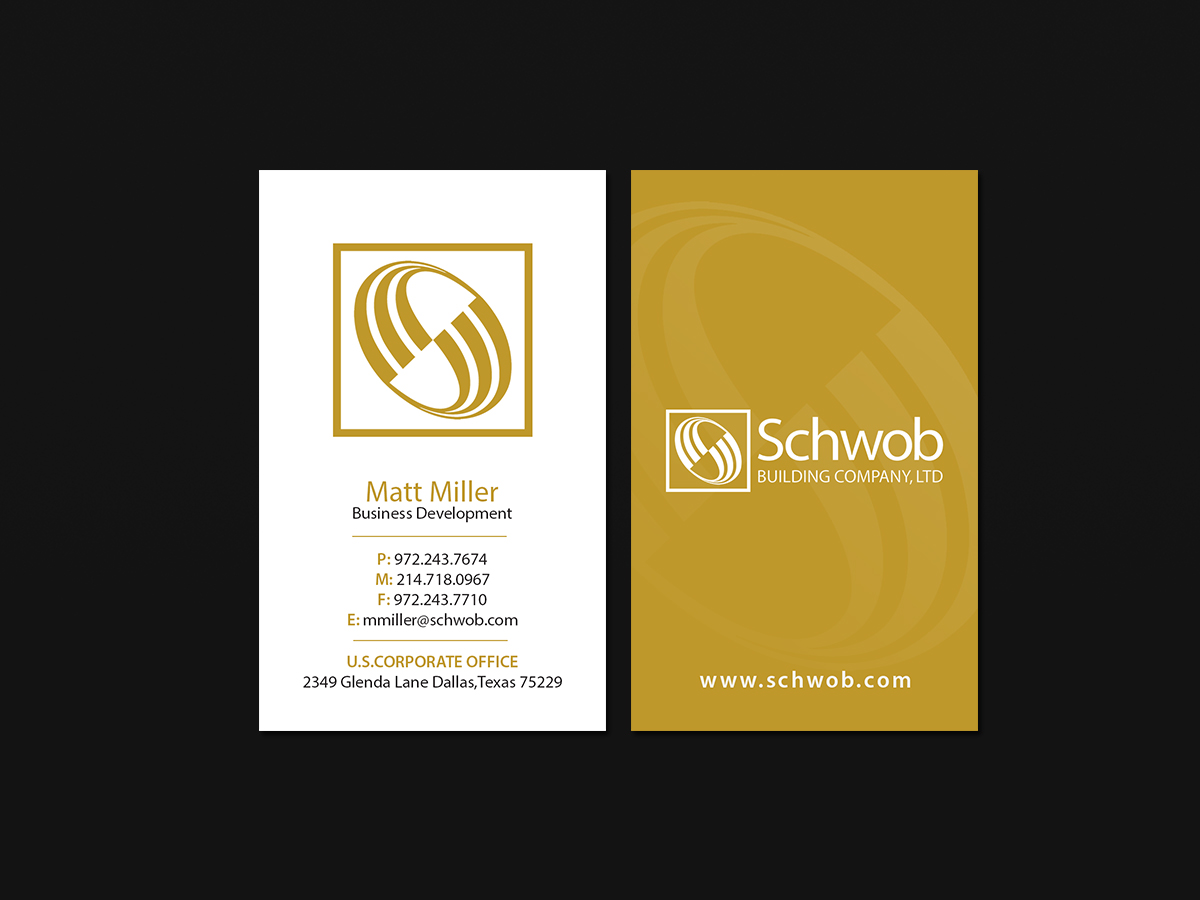 Business Card Design by Creations Box 2015 for Schwob Companies | Design #17056166