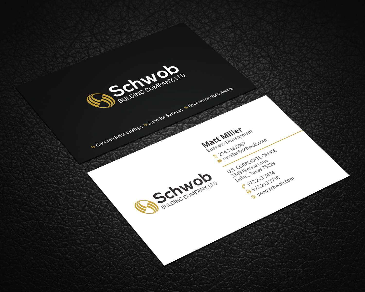 Visitenkarten-Design von Right_D für Schwob Companies | Design #17080774