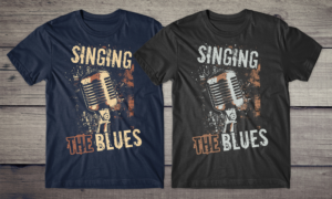 Singing The BLUES  | T-shirt Design by db1404
