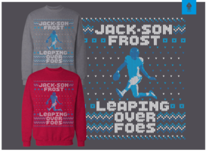 Football Ugly Christmas Sweater Design | T-shirt Design by mngkw