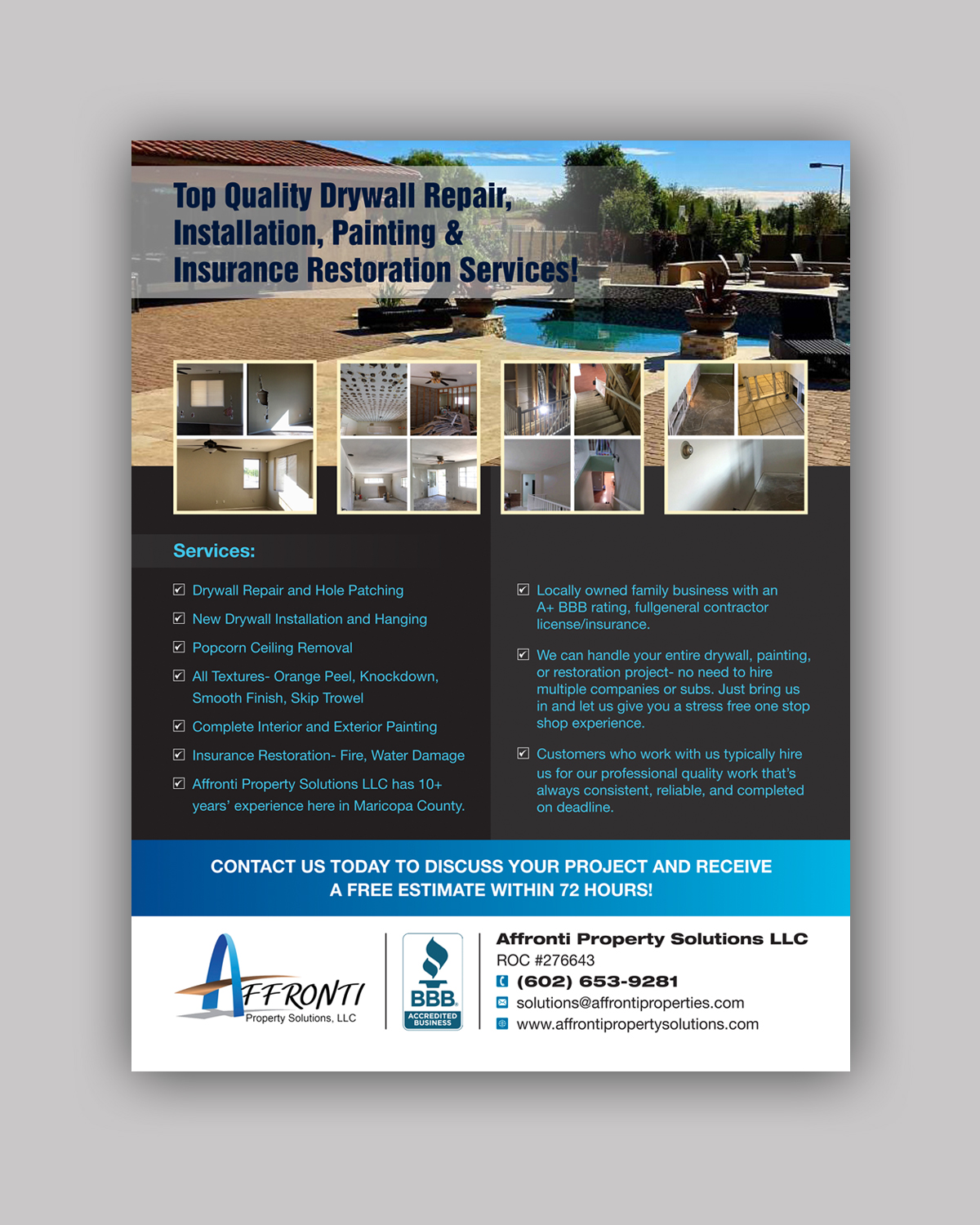 bold modern real estate flyer design for affronti property