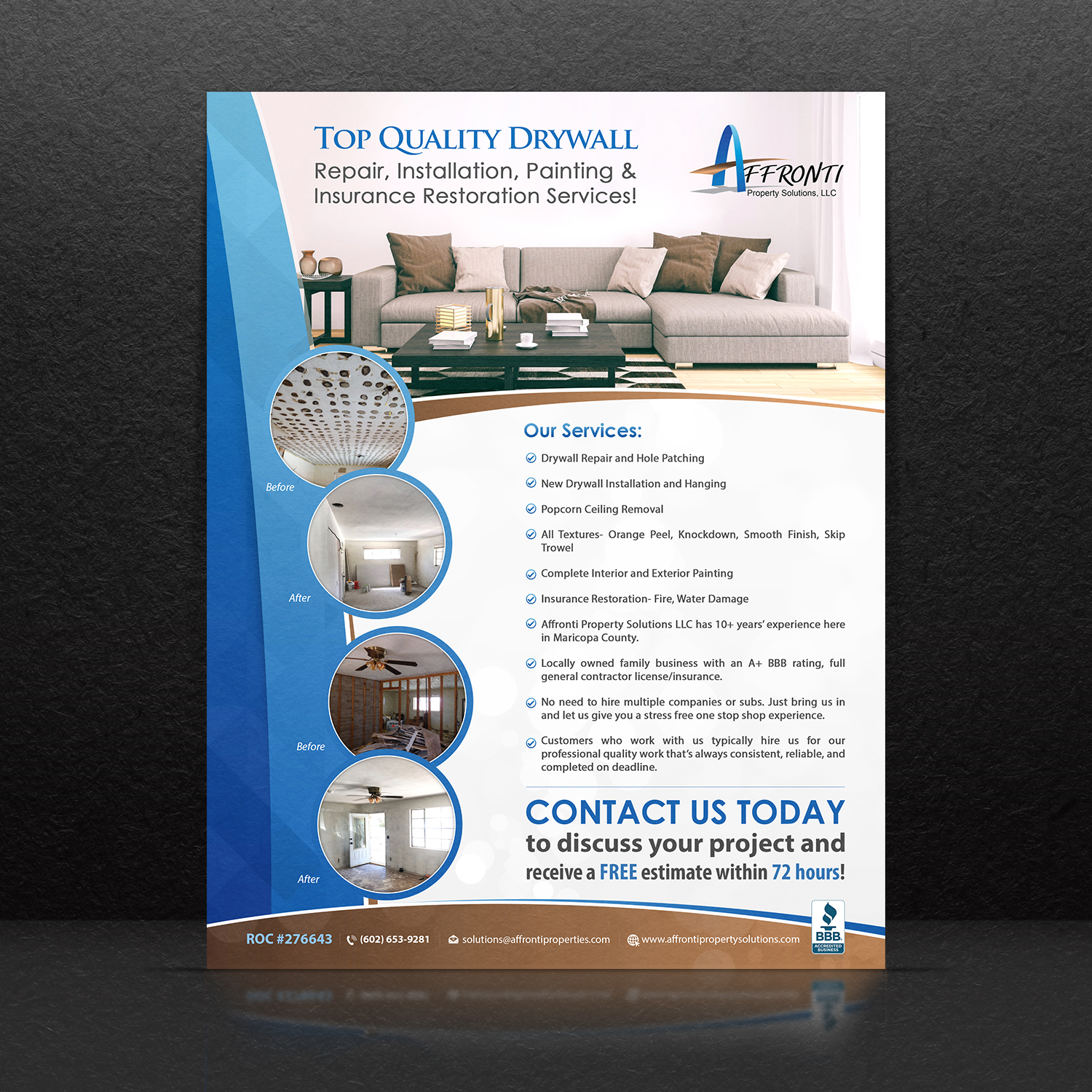 Flyer Design by debdesign for Affronti Property Solutions LLC | Design #17095687
