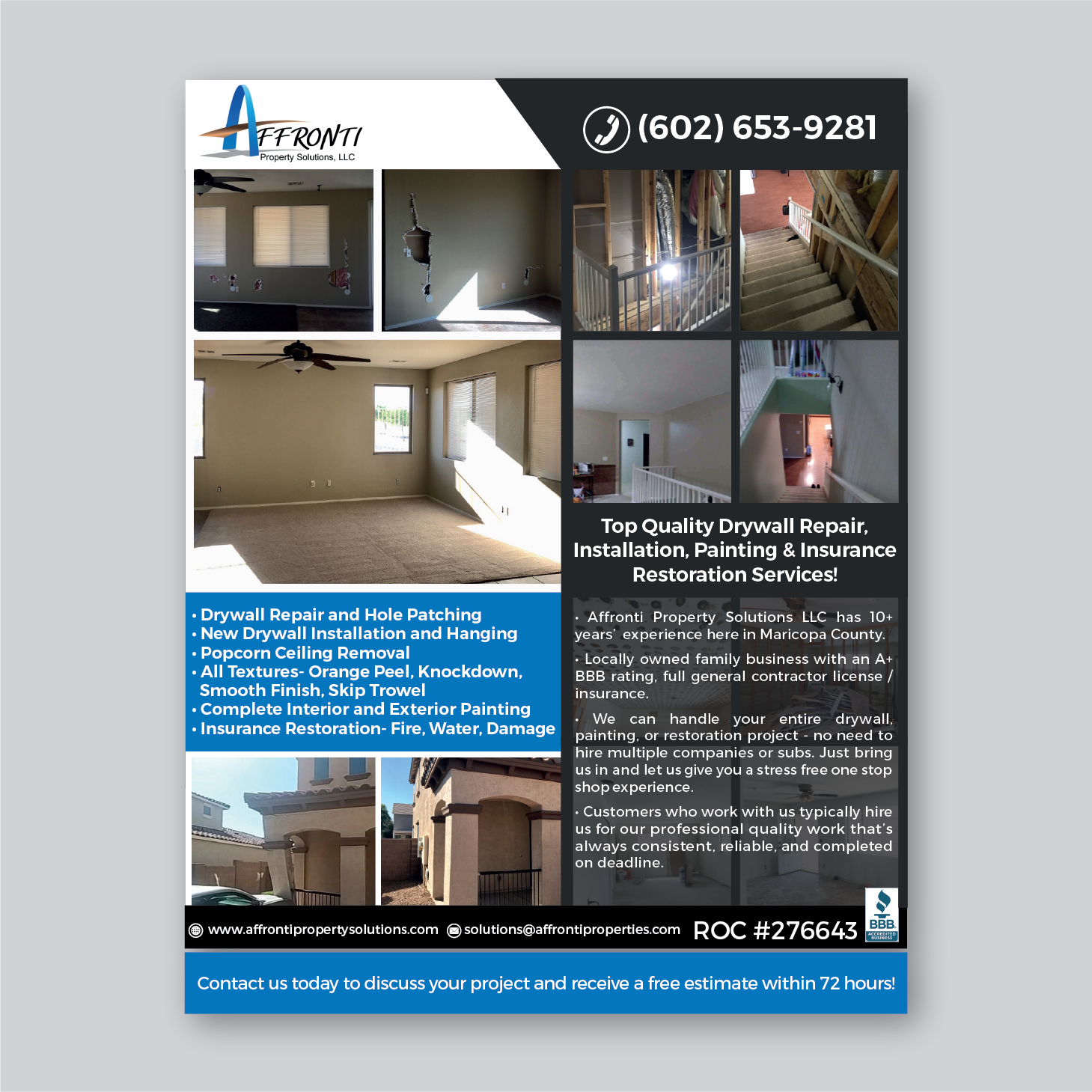 Flyer Design by Antun Kaic for Affronti Property Solutions LLC | Design #17160534