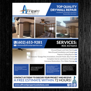 General Contractor/ Real Estate Family Business AMAZING Drywall/Paint Flyer | Flyer Design by TuktukiShree