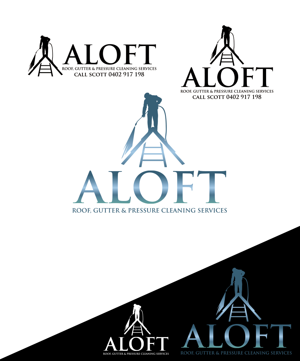 Logo-Design von StudioD™ für Aloft Roof, Gutter & Pressure Cleaning Services | Design #2695845