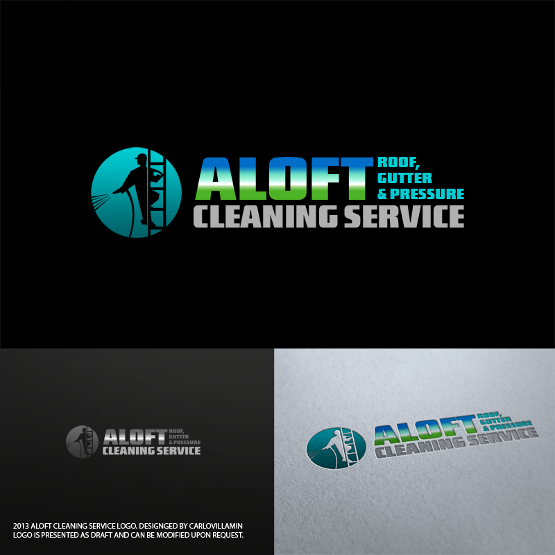 Diseño de Logo por carlomagno para Aloft Roof, Gutter & Pressure Cleaning Services | Diseño #2762120