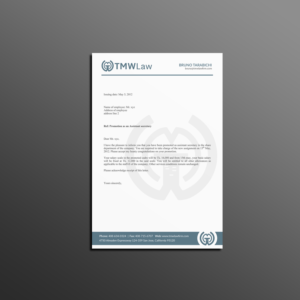 Letterhead Design by Creations Box 2015 for TMW Law | Design: #17069144