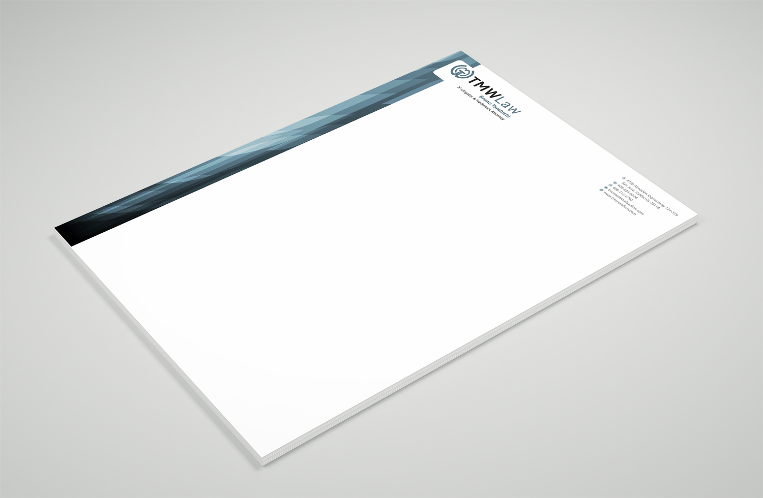 Diseño de Membrete por Petter Goms para TMW Law | Diseño #17085614