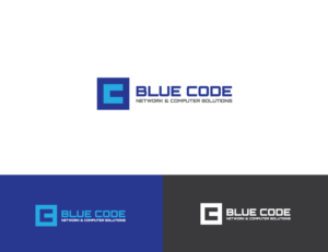 Blue Code [Network & Computer Solutions = 2nd portion of logo] | Logo Design by Locke+