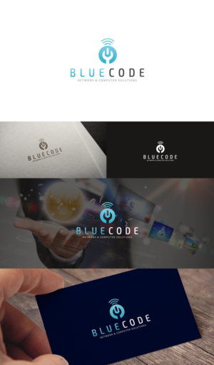 Blue Code [Network & Computer Solutions = 2nd portion of logo] | Logo Design by ideaz2050