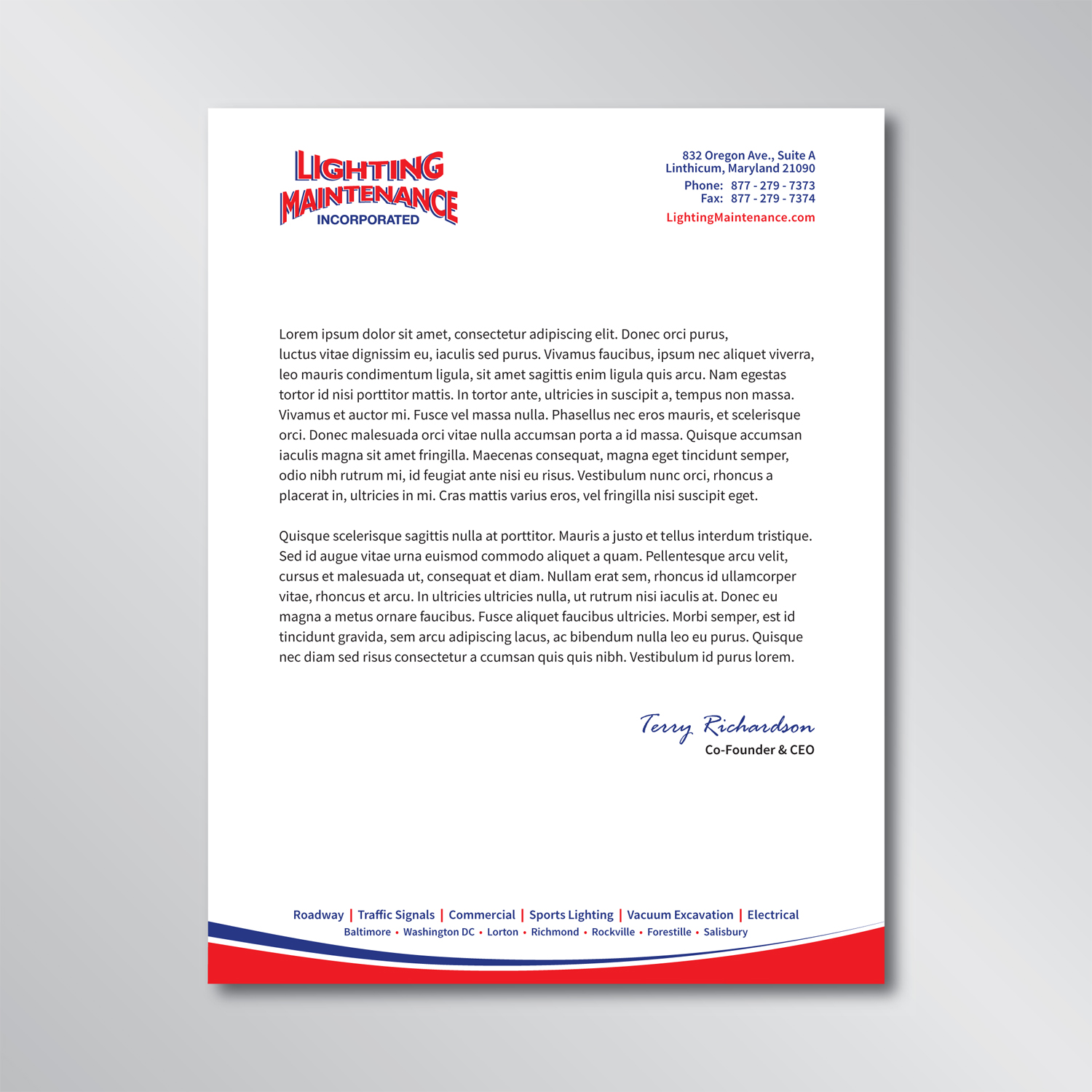 Stationery Design by tavi for Lighting Maintenance Inc | Design #17079270