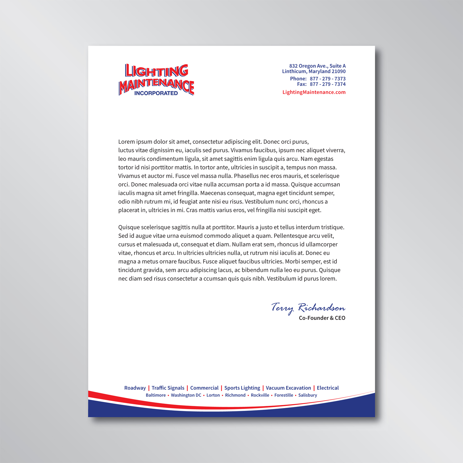 Stationery Design by tavi for Lighting Maintenance Inc | Design #17079291