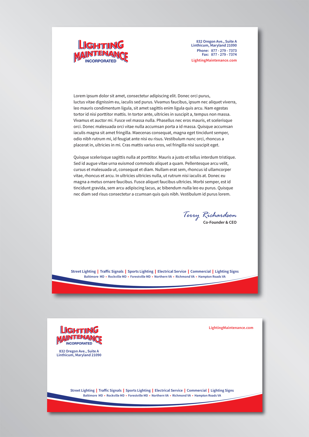 Stationery Design by tavi for Lighting Maintenance Inc | Design #17080958