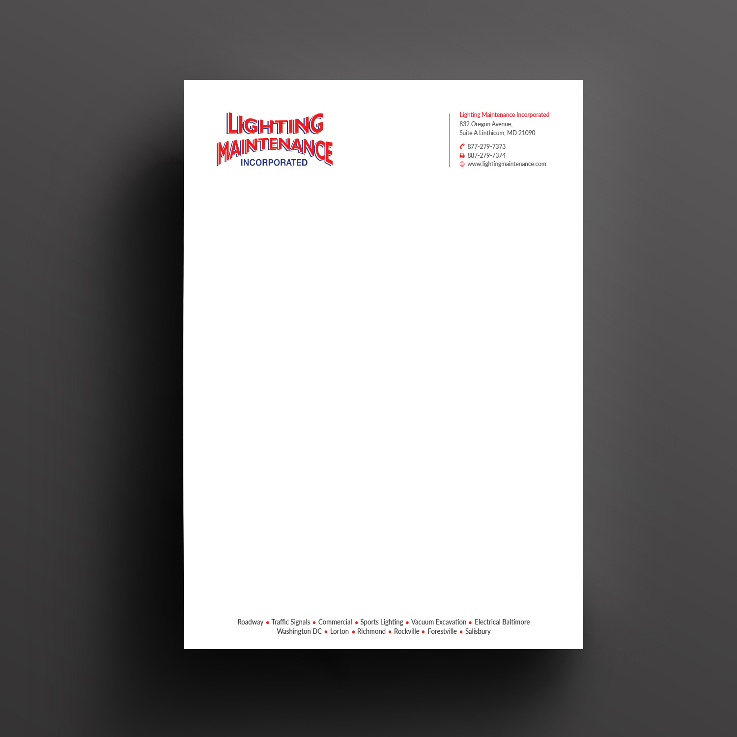 Stationery Design by Right_D for Lighting Maintenance Inc | Design #17075077