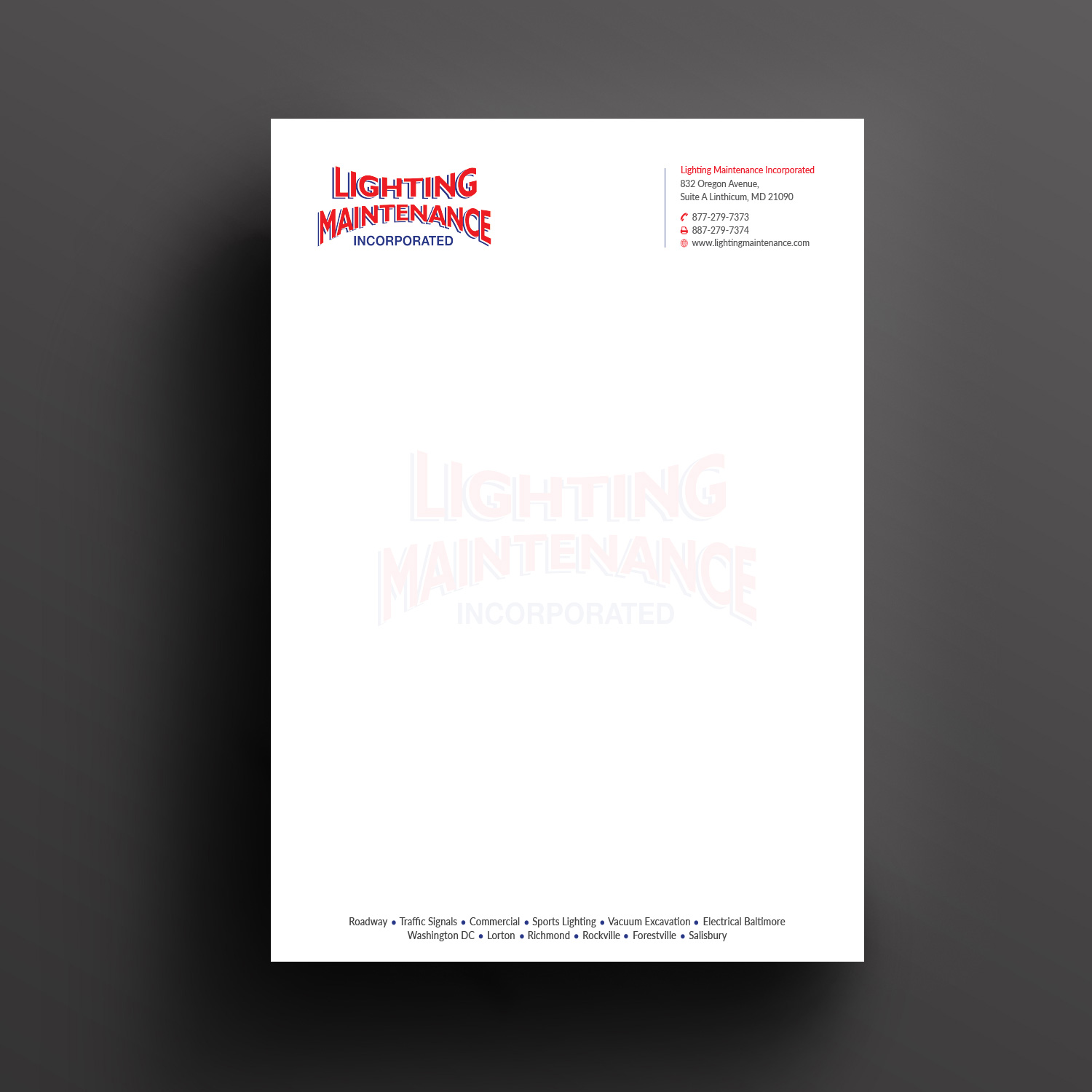 Stationery Design by Right_D for Lighting Maintenance Inc | Design #17075079
