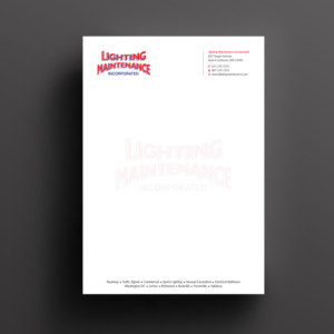Stationery Design by Right_D for Lighting Maintenance Inc | Design: #17075079