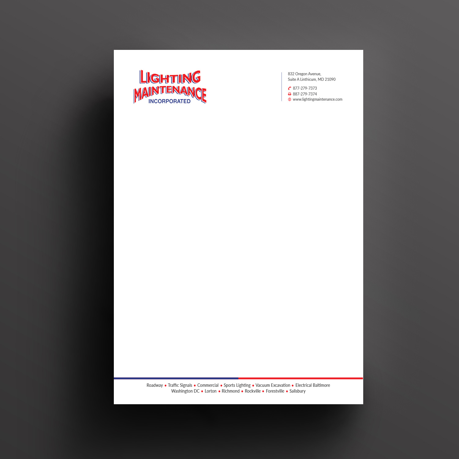 Stationery Design by Right_D for Lighting Maintenance Inc | Design #17075081