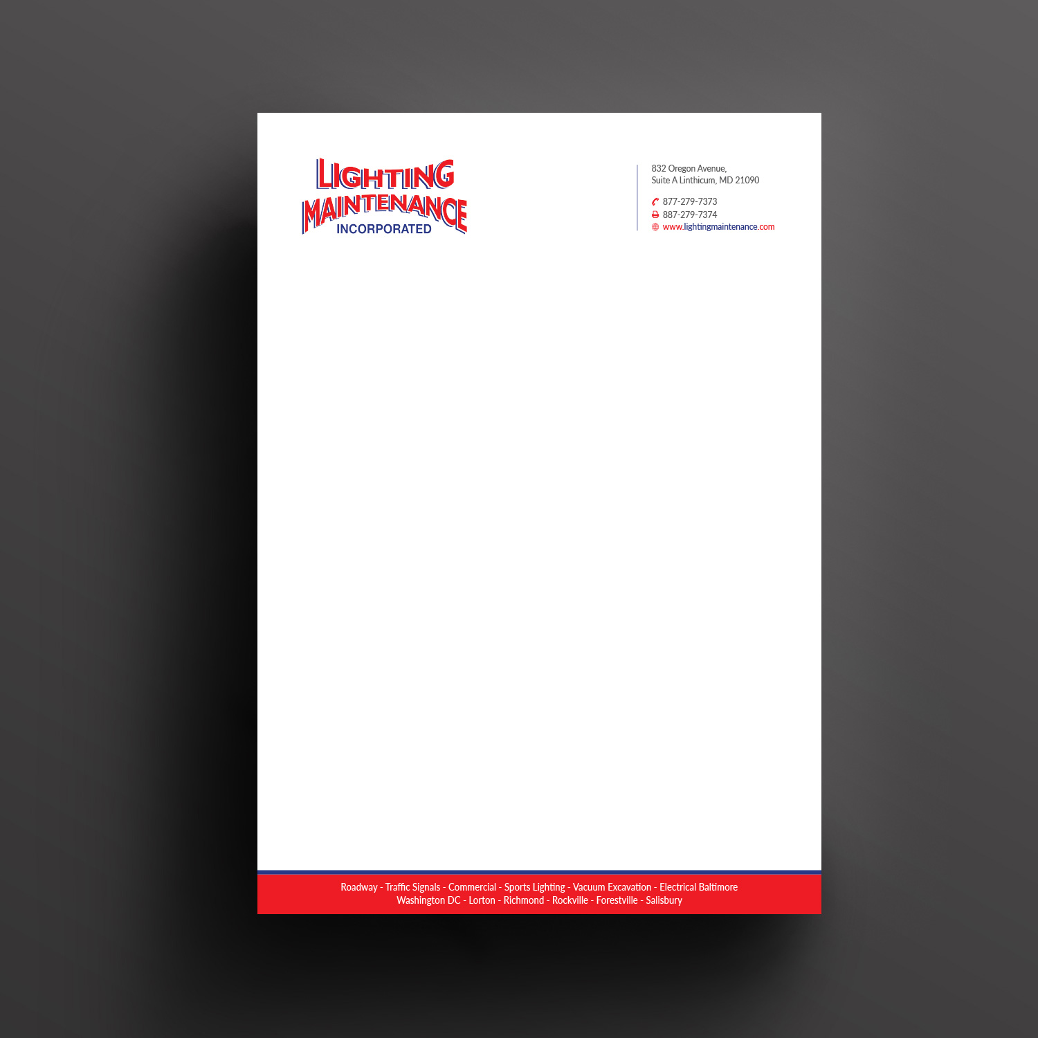 Stationery Design by Right_D for Lighting Maintenance Inc | Design #17075084