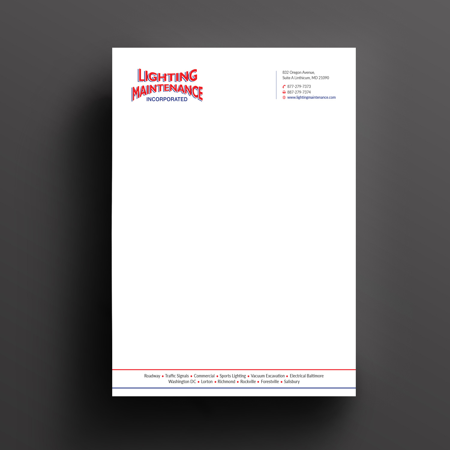 Stationery Design by Right_D for Lighting Maintenance Inc | Design #17075432