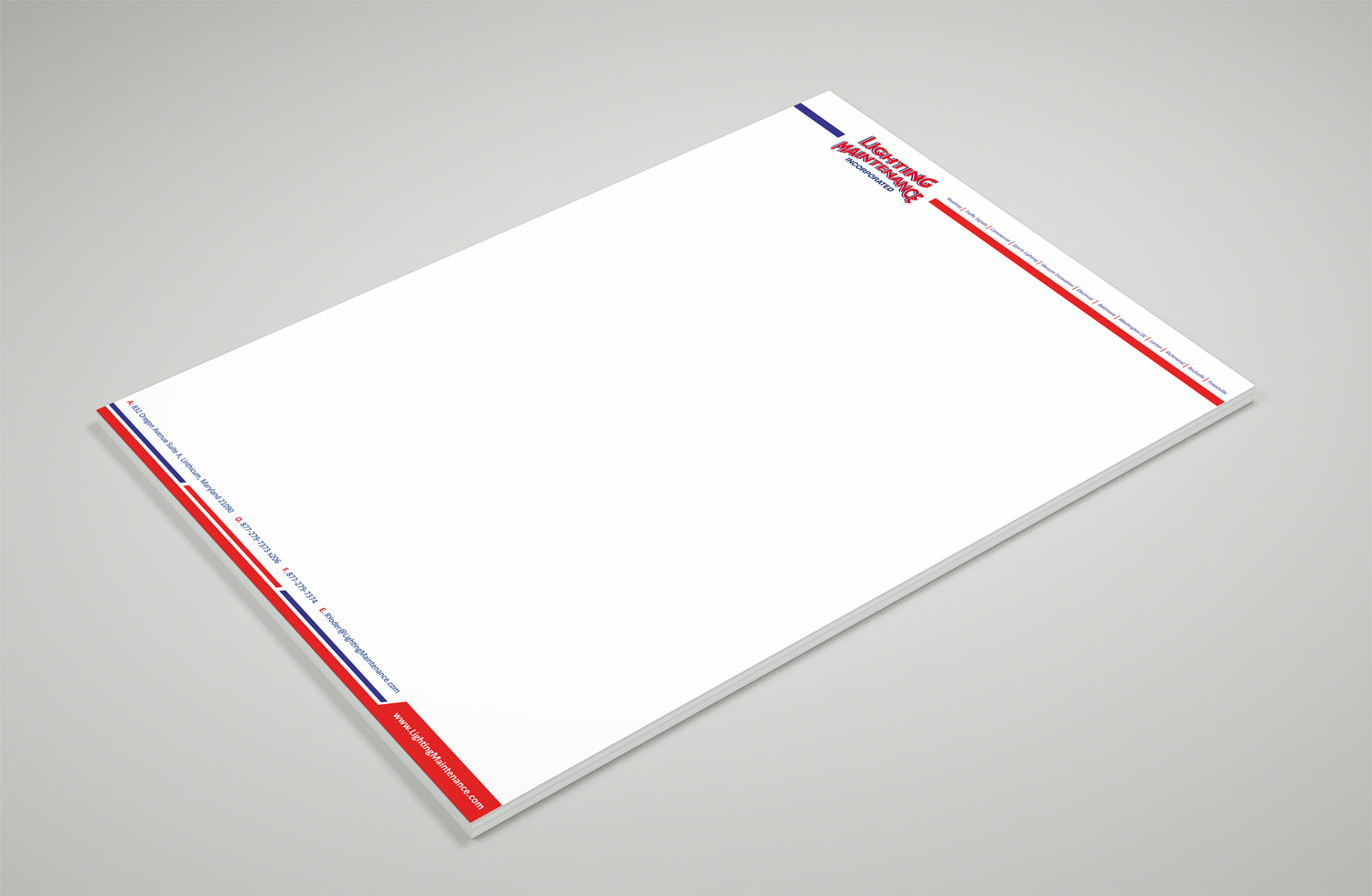 Stationery Design by Petter Goms for Lighting Maintenance Inc | Design #17076716