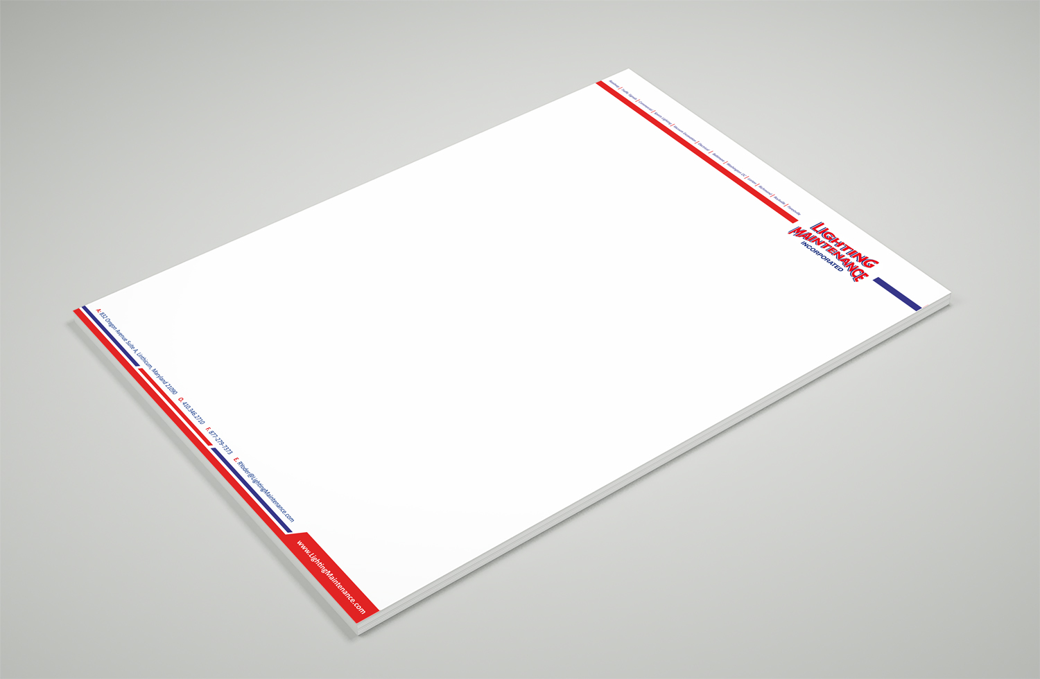 Stationery Design by Petter Goms for Lighting Maintenance Inc | Design #17076960