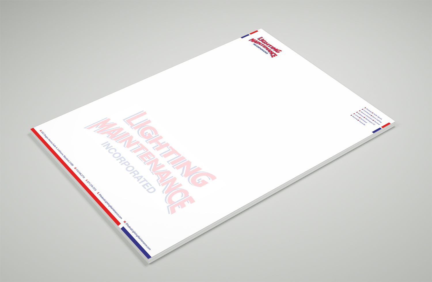 Stationery Design by Petter Goms for Lighting Maintenance Inc | Design #17077098