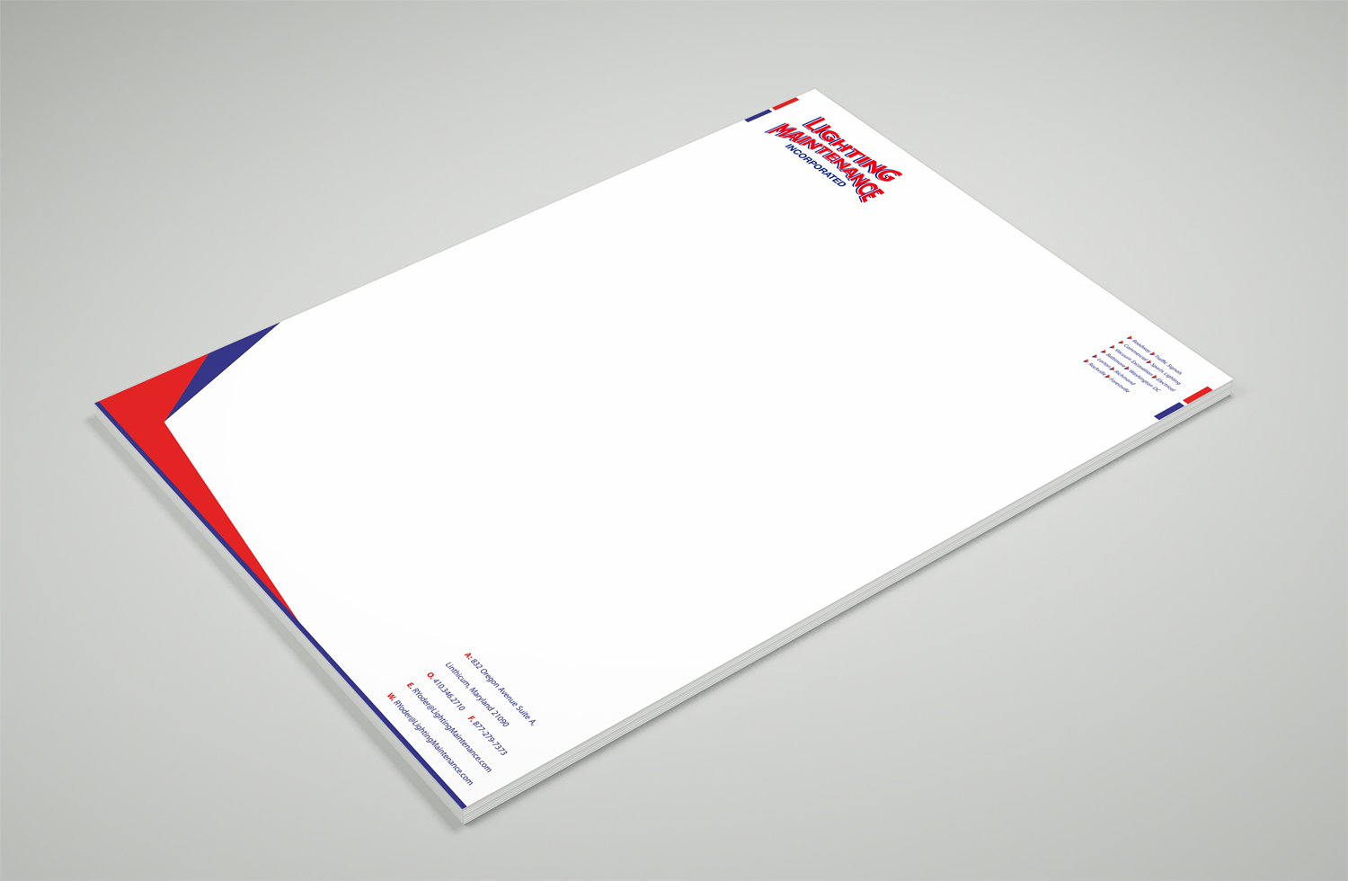 Stationery Design by Petter Goms for Lighting Maintenance Inc | Design #17078805