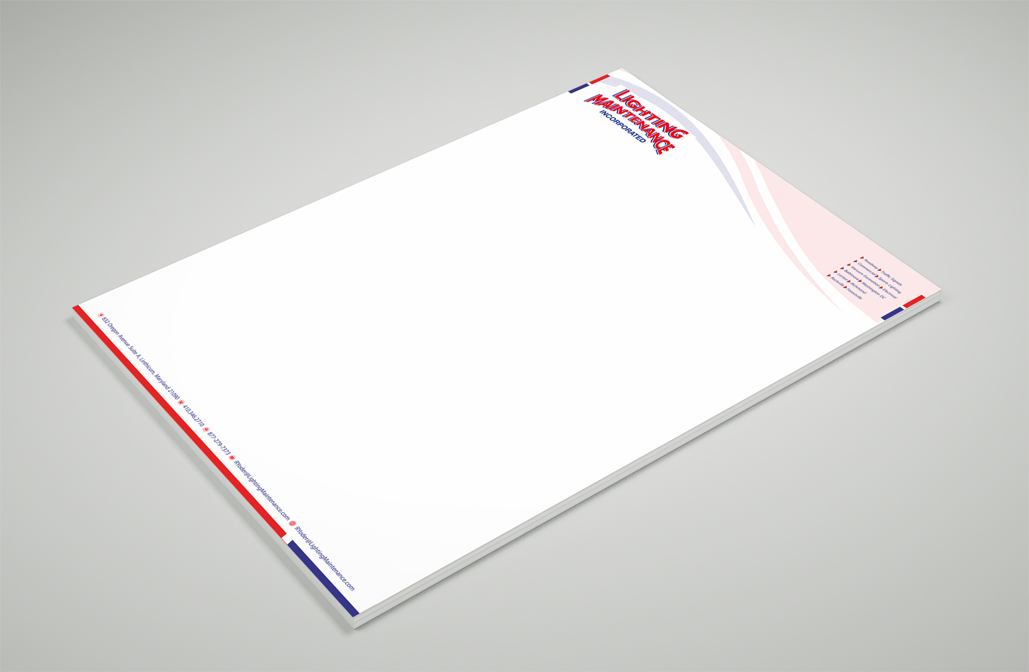 Stationery Design by Petter Goms for Lighting Maintenance Inc | Design #17078807