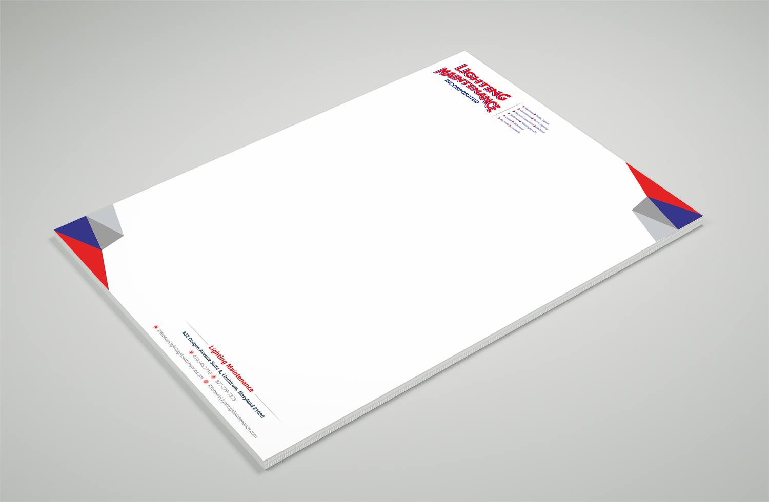 Stationery Design by Petter Goms for Lighting Maintenance Inc | Design #17078865