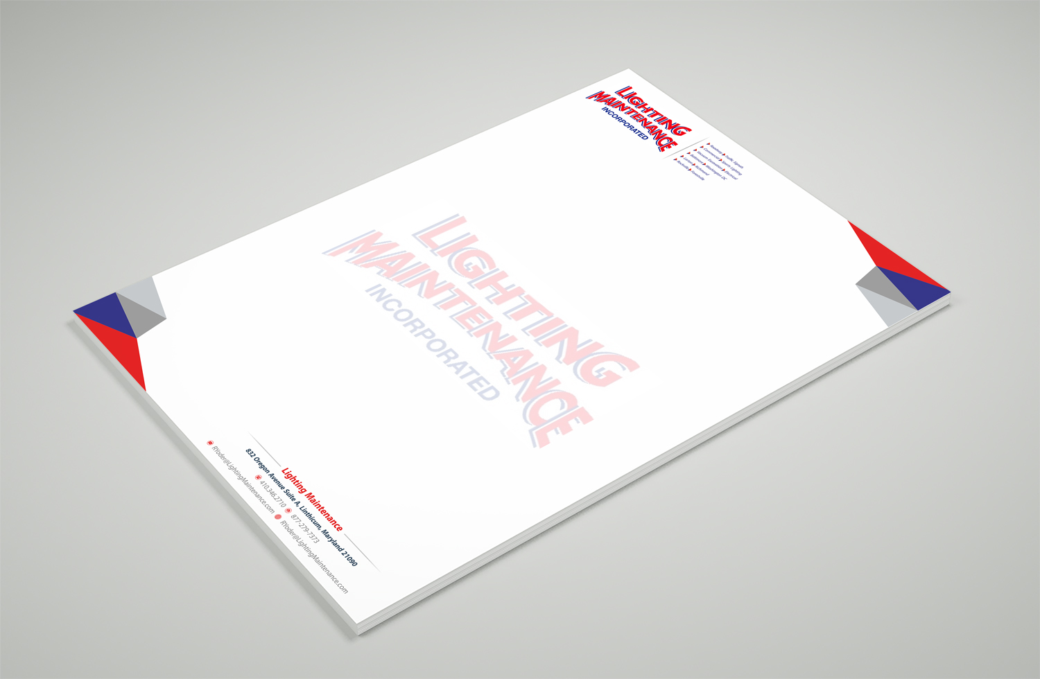 Stationery Design by Petter Goms for Lighting Maintenance Inc | Design #17078866