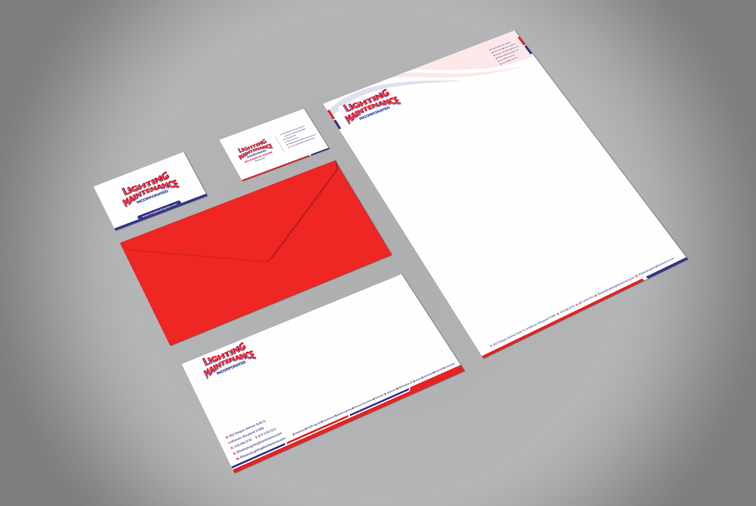 Stationery Design by Petter Goms for Lighting Maintenance Inc | Design #17079118