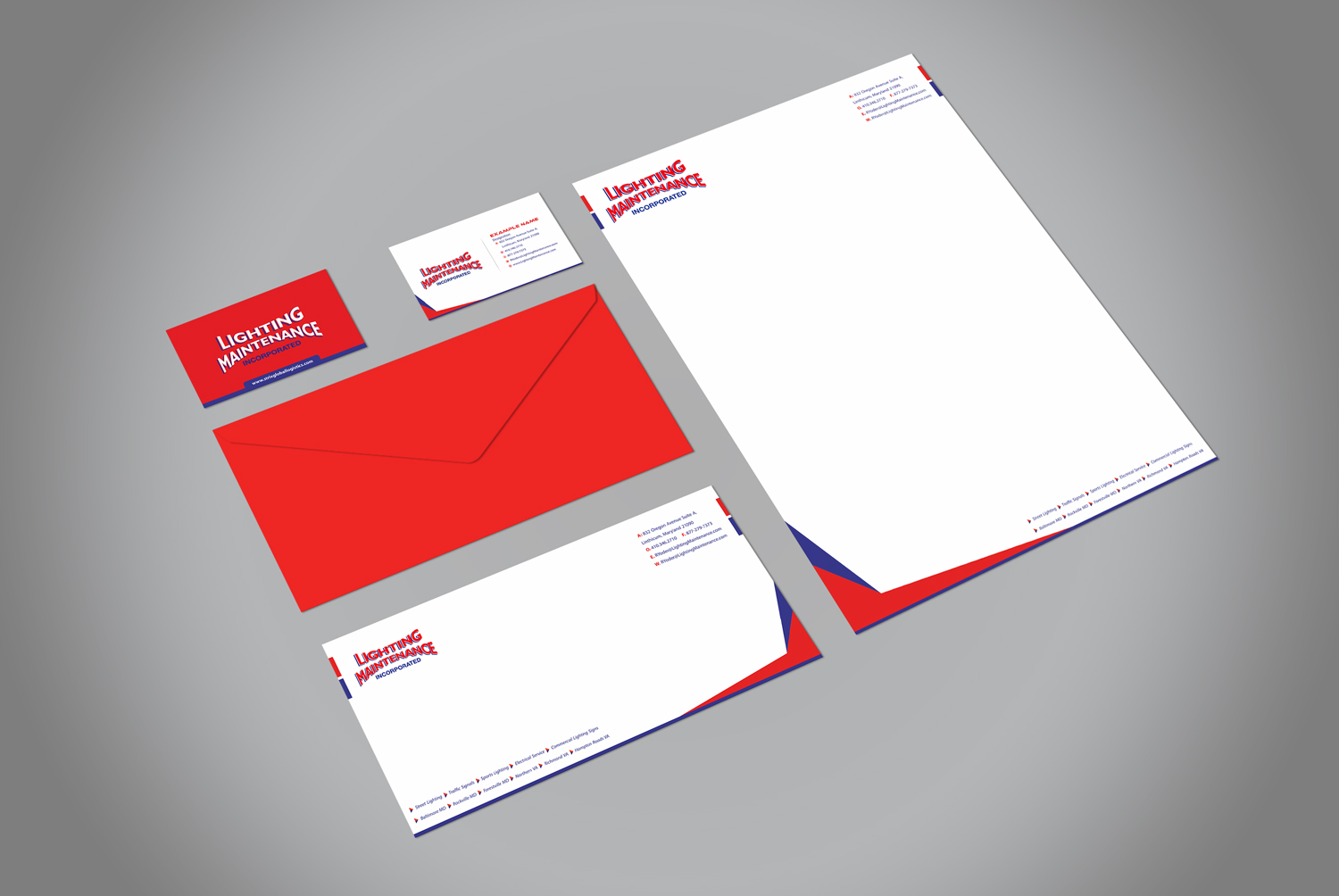 Stationery Design by Petter Goms for Lighting Maintenance Inc | Design #17080377