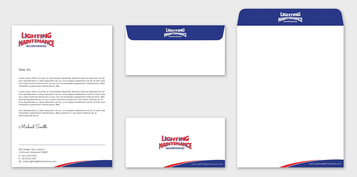 Stationery Design by Tripti Ranjan Gain for Lighting Maintenance Inc | Design #17077575