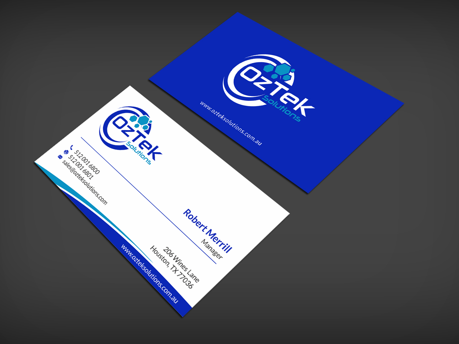Business Card Design by SKYdesign for OzTek Solutions | Design #17082572