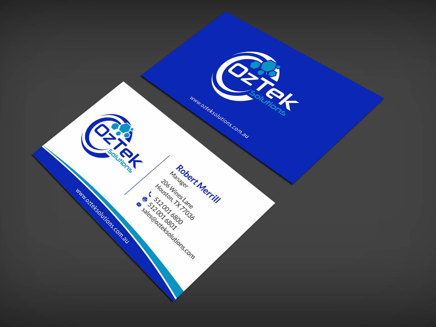 Business Card Design by SKYdesign for OzTek Solutions | Design #17082578