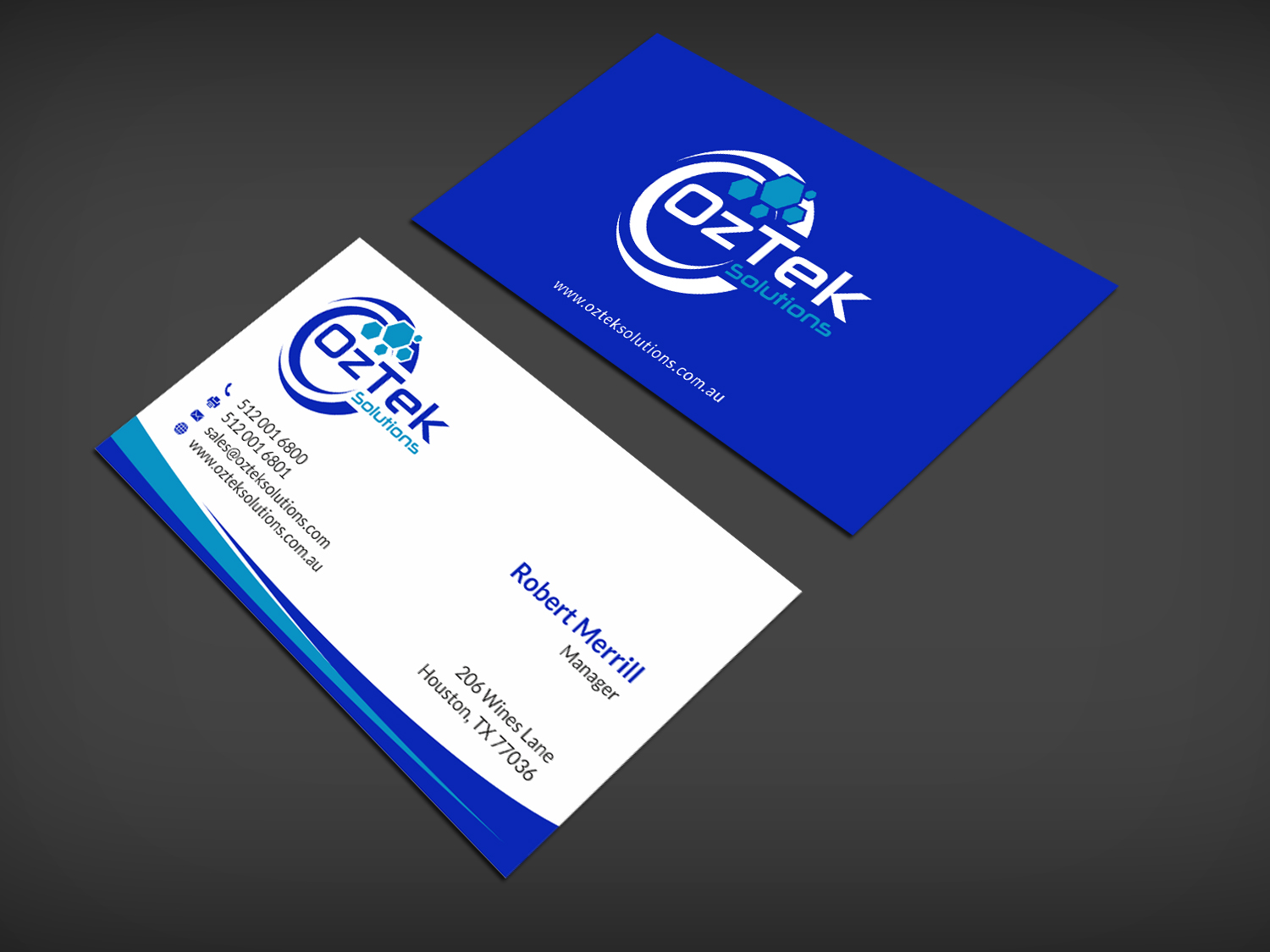 Business Card Design by SKYdesign for OzTek Solutions | Design #17082593