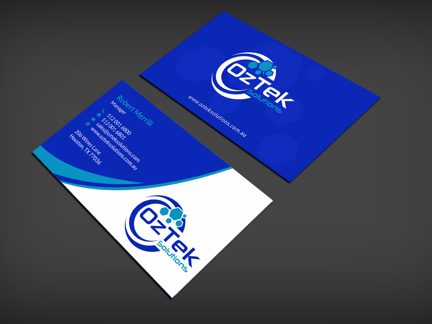 Business Card Design by SKYdesign for OzTek Solutions | Design #17086822
