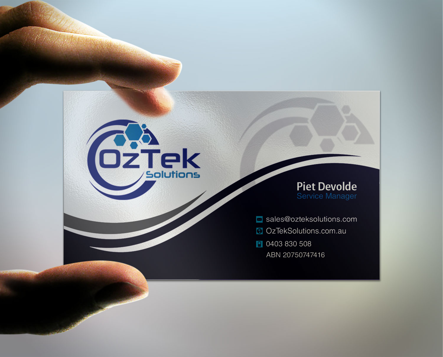 Diseño de Tarjeta de Presentación por Lanka Ama para OzTek Solutions | Diseño #17079757