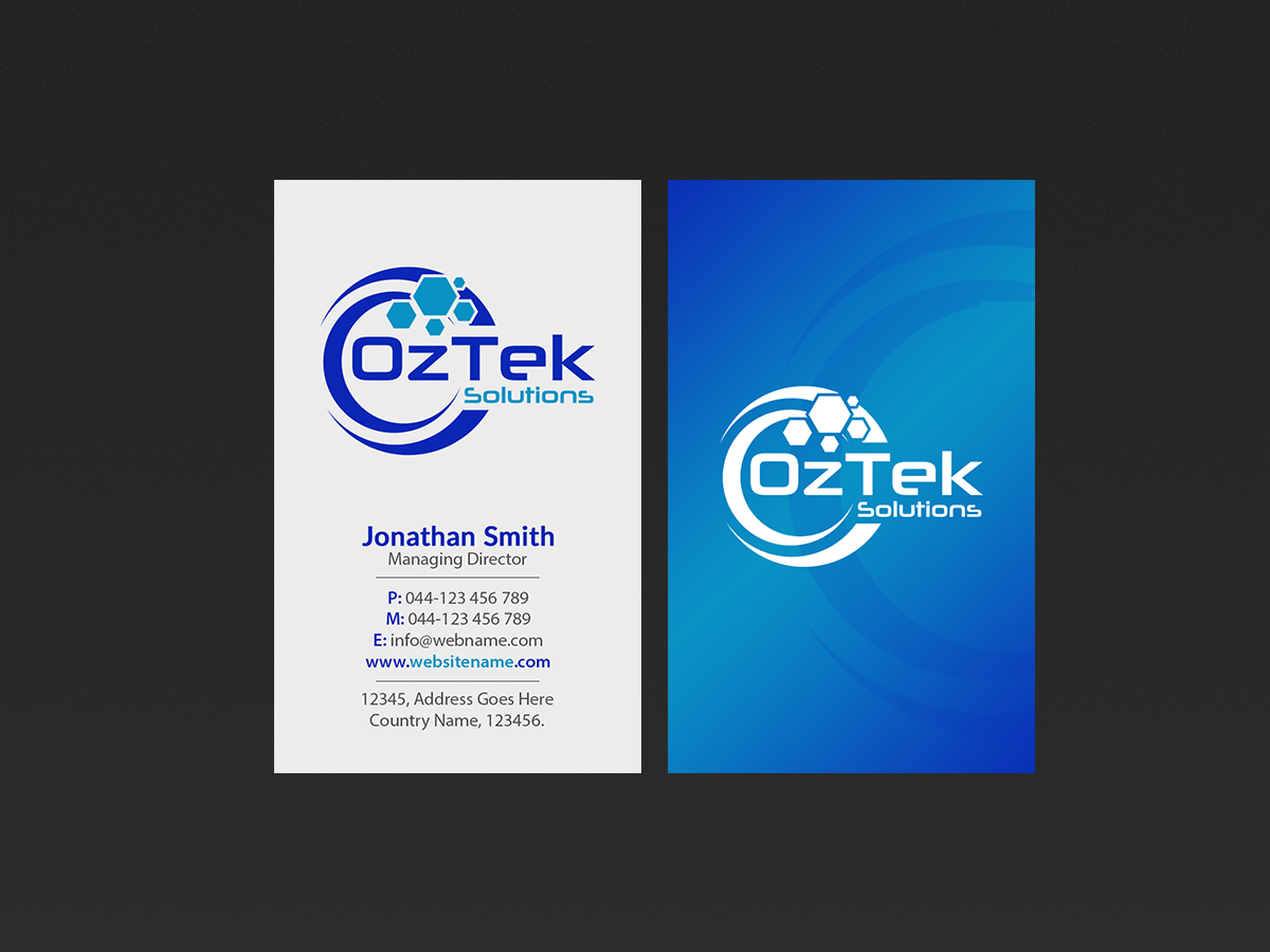 Business Card Design by Creations Box 2015 for OzTek Solutions | Design #17092232