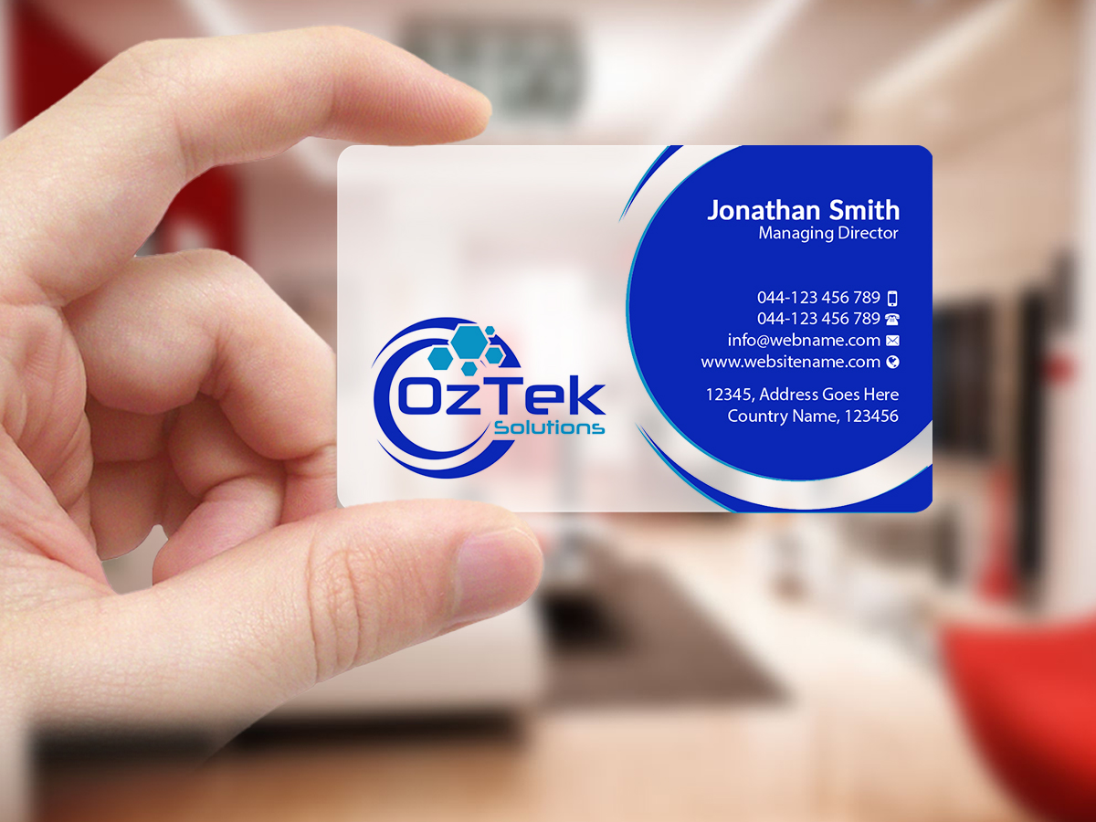 Business Card Design by Creations Box 2015 for OzTek Solutions | Design #17092253