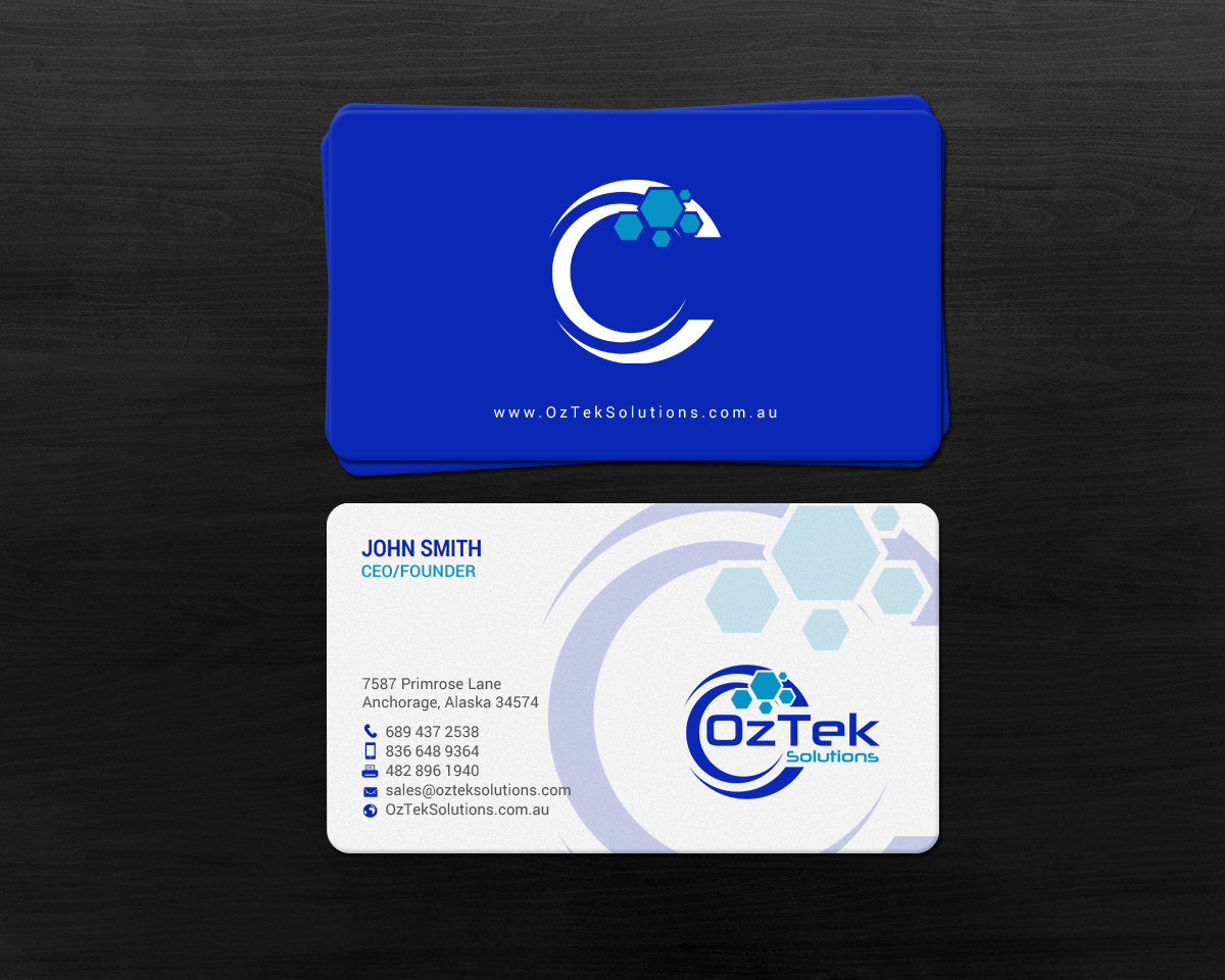 Business Card Design by chandrayaan.creative for OzTek Solutions | Design #17088765