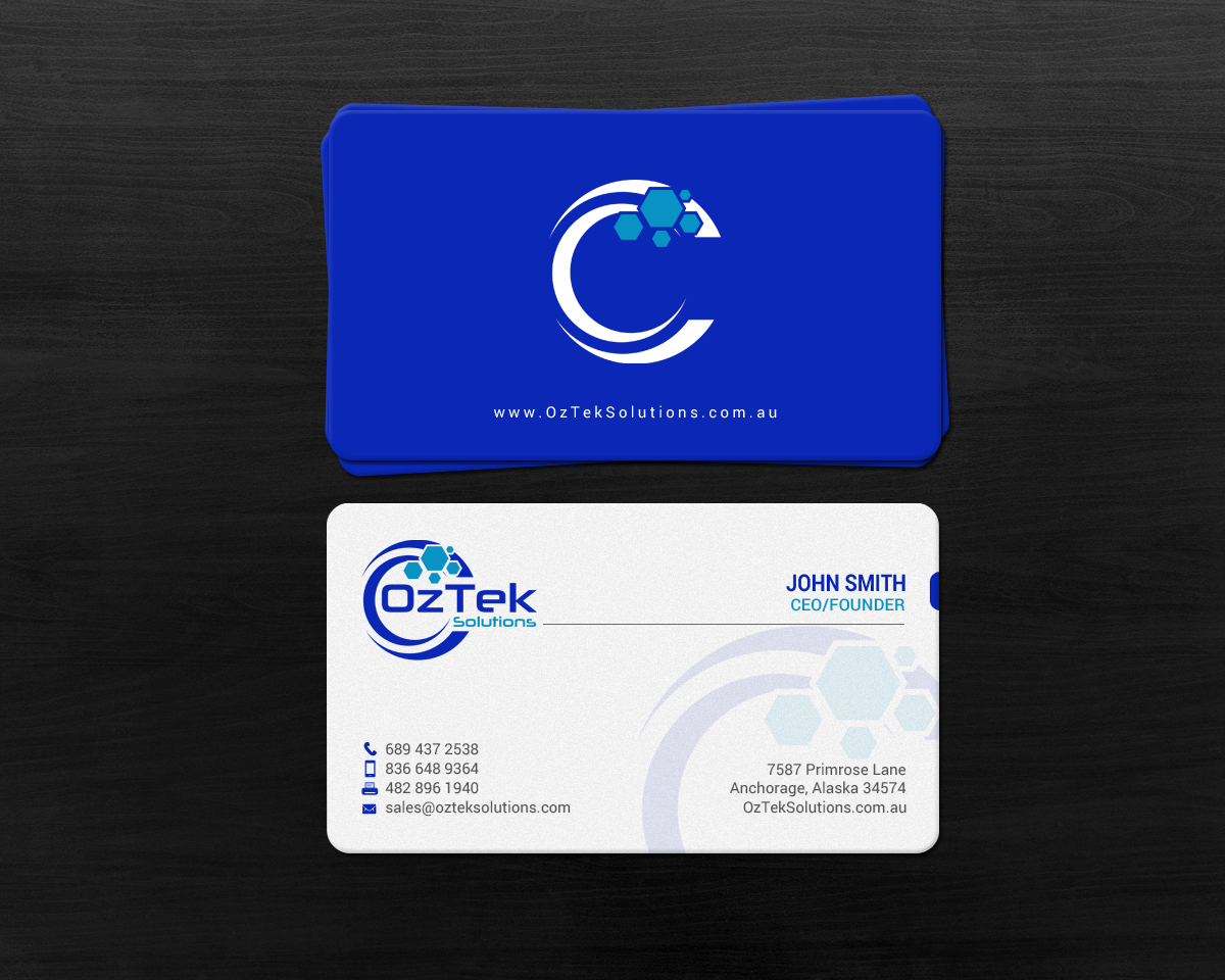 Business Card Design by chandrayaan.creative for OzTek Solutions | Design #17088852