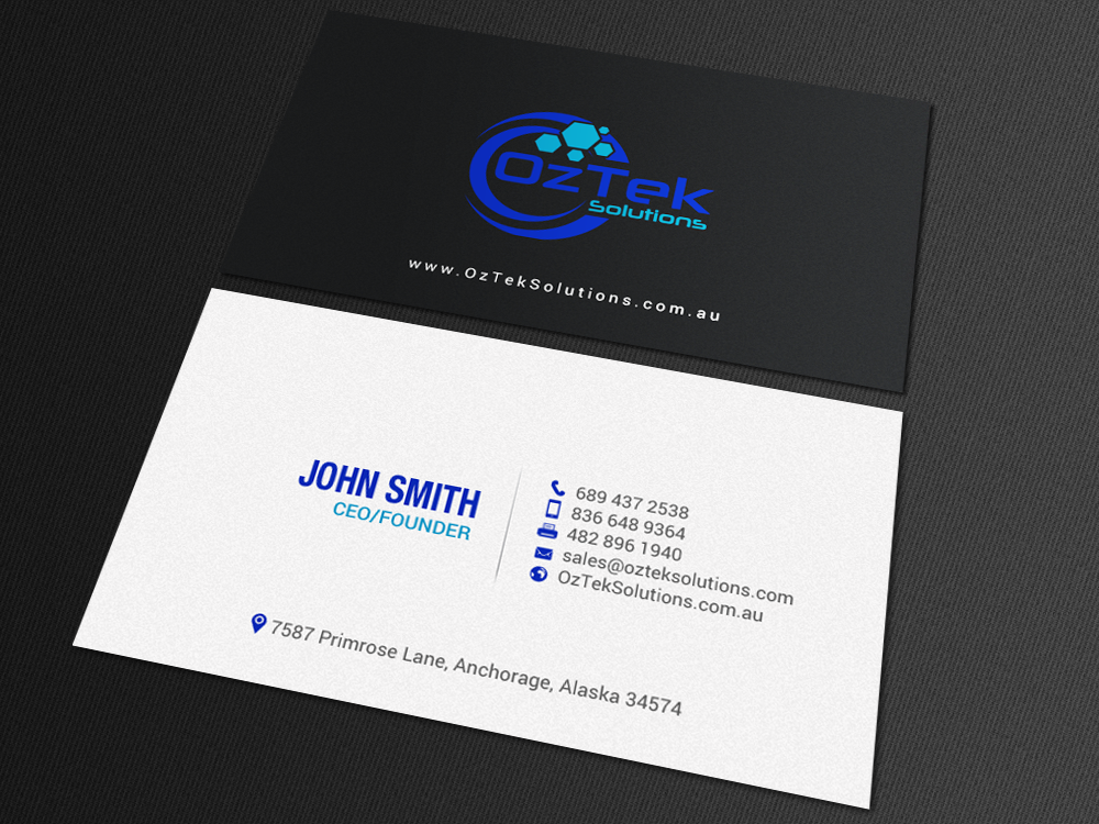 Design de Carte de Visite par chandrayaan.creative pour OzTek Solutions | Design #17088854