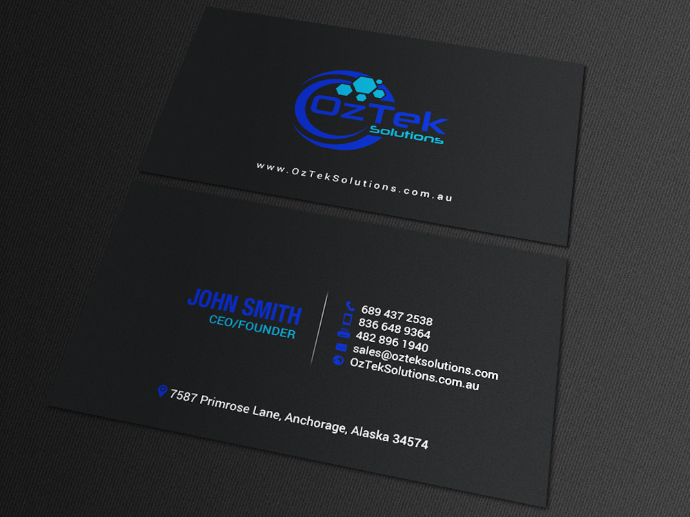 Design de Carte de Visite par chandrayaan.creative pour OzTek Solutions | Design #17088857