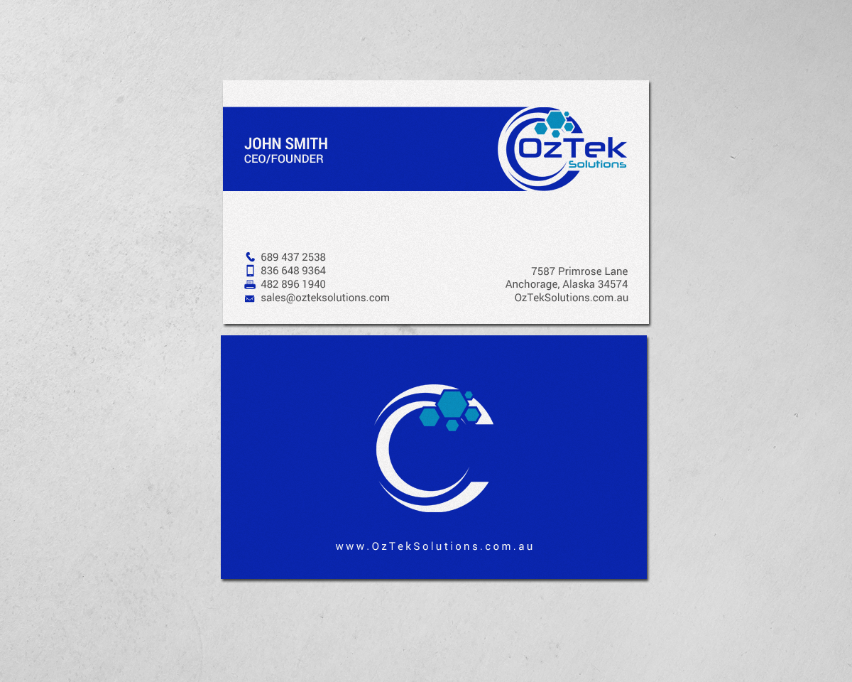 Design de Carte de Visite par chandrayaan.creative pour OzTek Solutions | Design #17088863