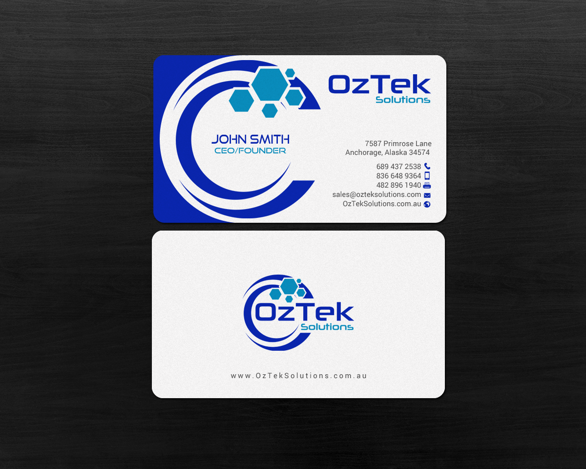 Business Card Design by chandrayaan.creative for OzTek Solutions | Design #17088867