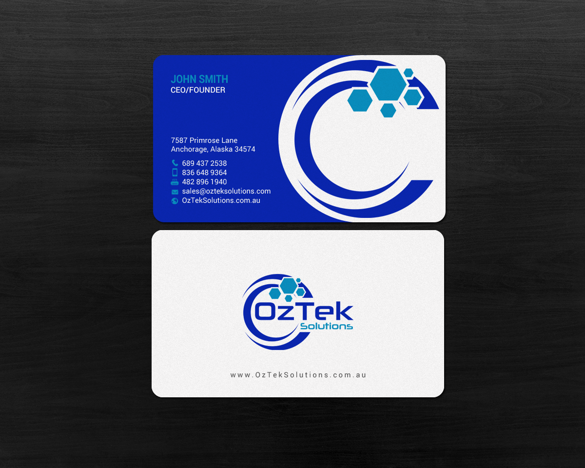 Business Card Design by chandrayaan.creative for OzTek Solutions | Design #17088868
