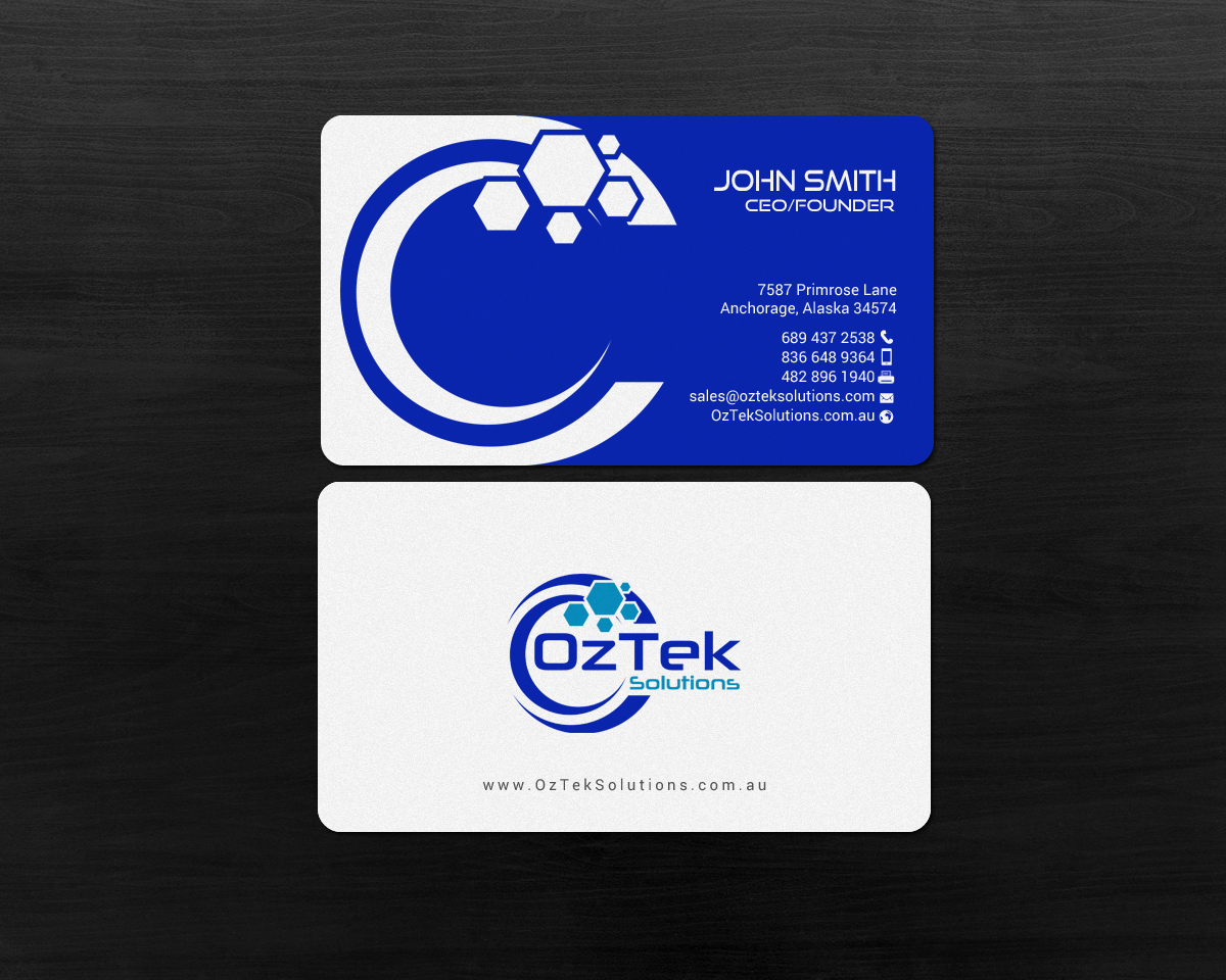 Business Card Design by chandrayaan.creative for OzTek Solutions | Design #17088871