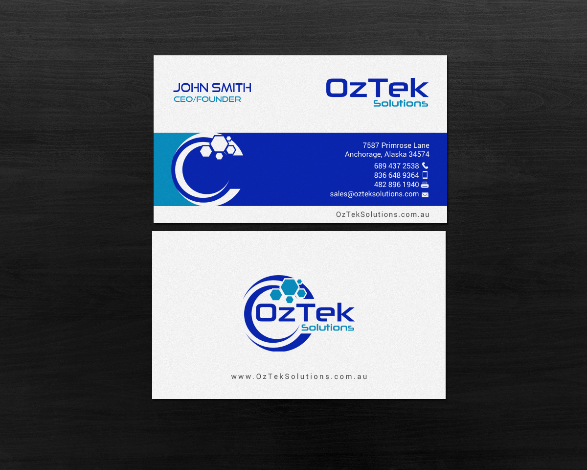 Business Card Design by chandrayaan.creative for OzTek Solutions | Design #17088879